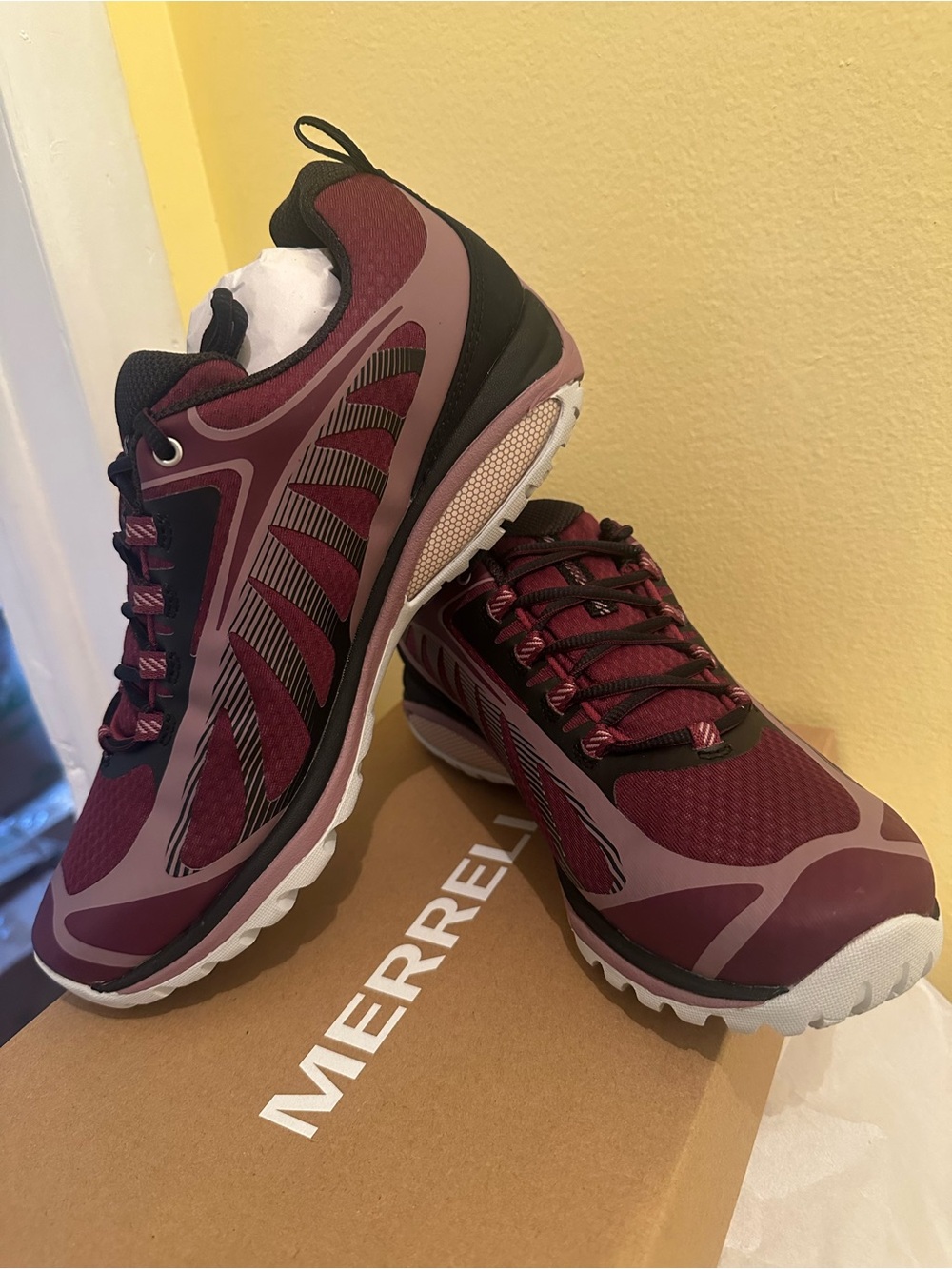 Merrell Burgundy and Black Trail Running Shoes